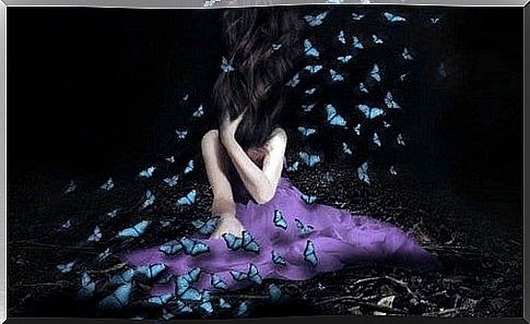 Girl and butterflies