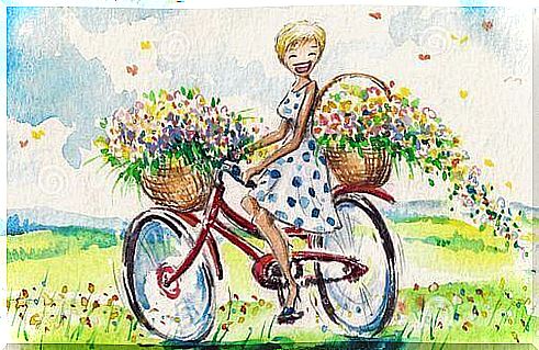 girl on bicycle