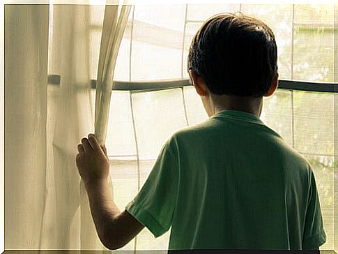 Child looking out the window