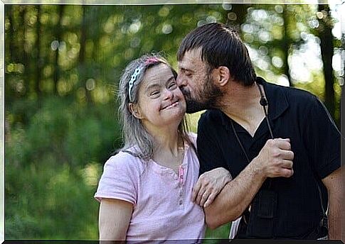 Down syndrome woman with her partner