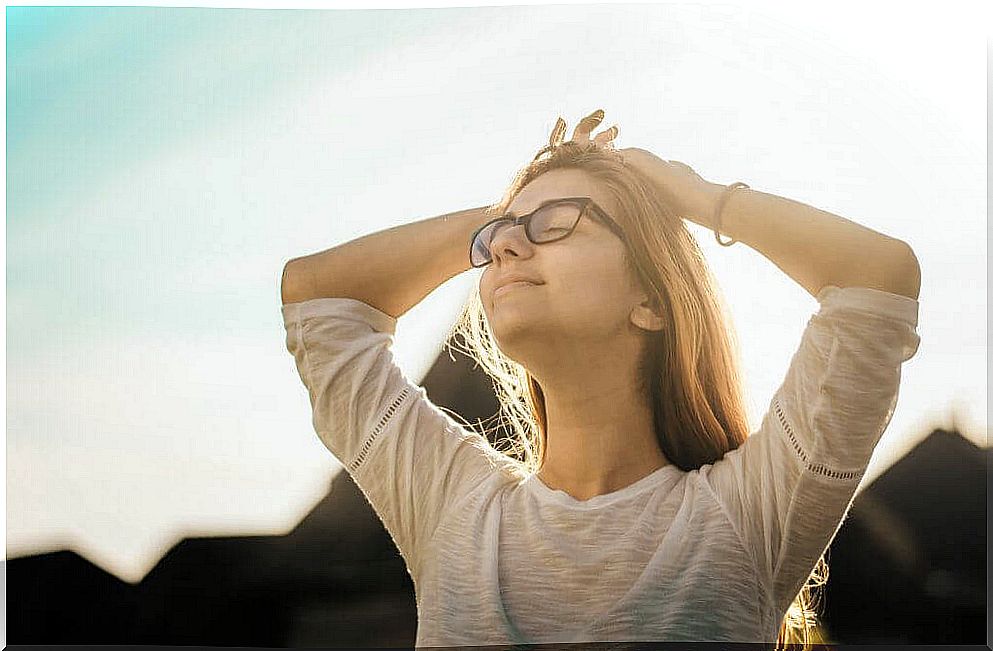 Happy girl with glasses