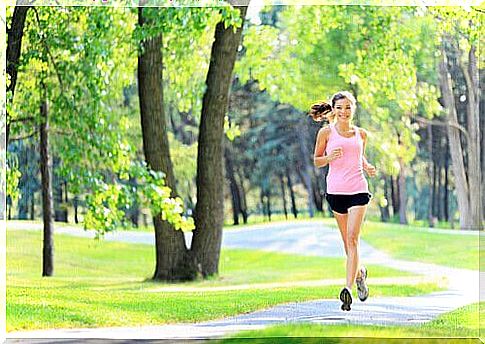 Young woman doing exercise