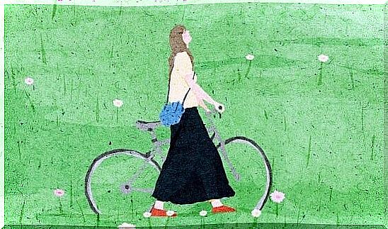 Girl on a bicycle