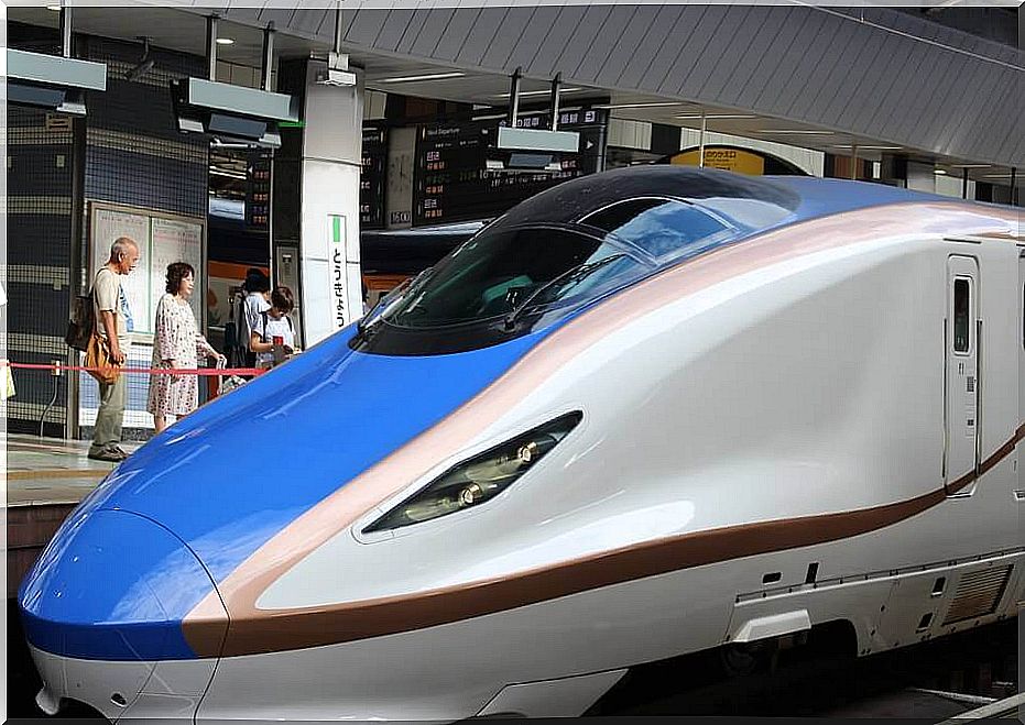 Bullet train in Tokyo