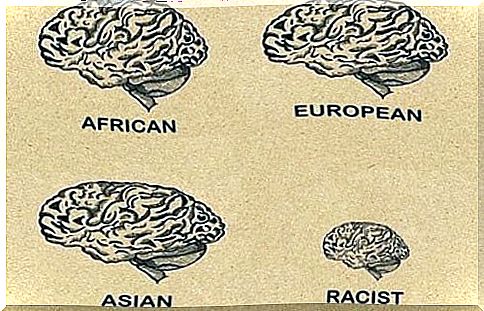 The brain of a racist person